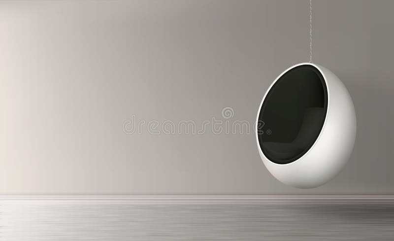 Hanging On Chain Egg Chair Realistic Vector Stock Vector