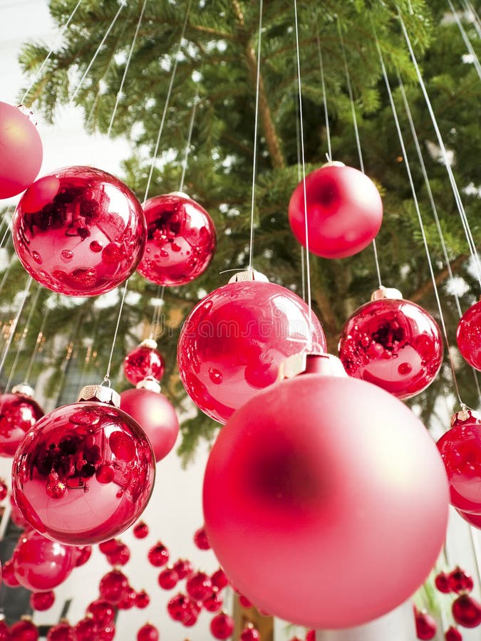 Hanging christmas baubles stock photo. Image of people 34649752