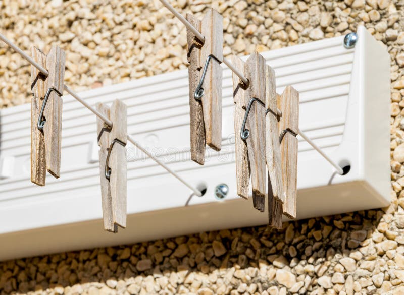 Extendable clothesline. stock image. Image of domestic 144042263