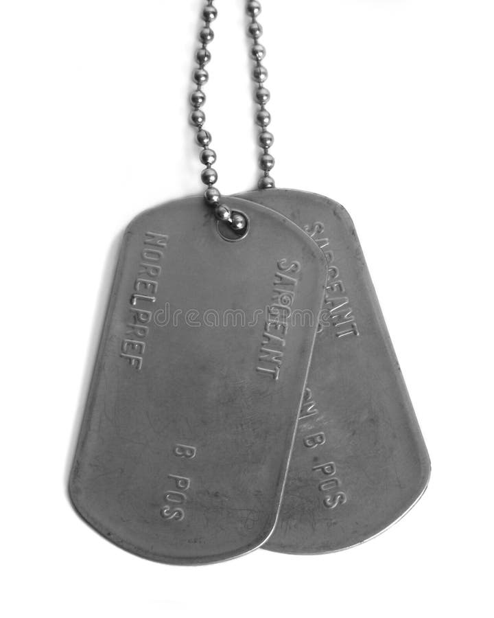 Hanging Dog tags stock photo. Image of frame, soldier 3460782