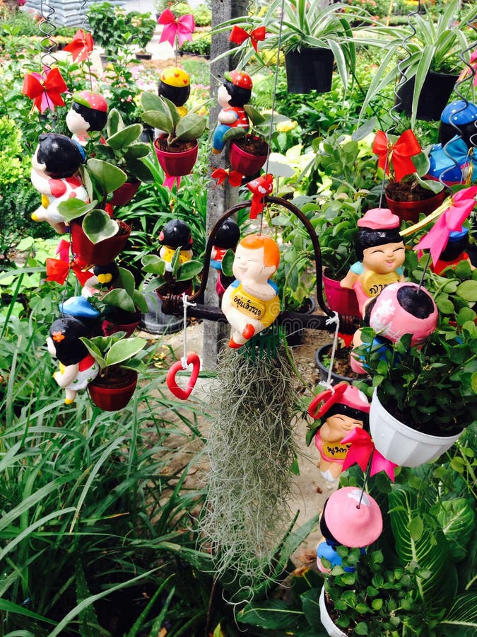 Hanging Dolls Dressed in Burmese are Famous Souvenirs Stock Image