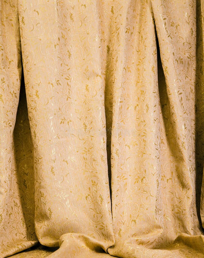 Hanging Drapes of Gold Damask Stock Image Image of color, golden