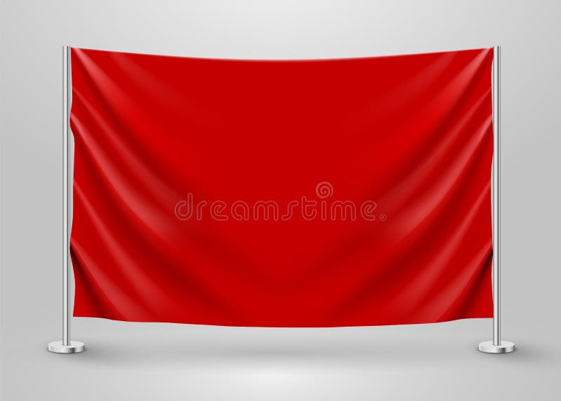 Hanging empty white cloth blank flag concept Vector Image