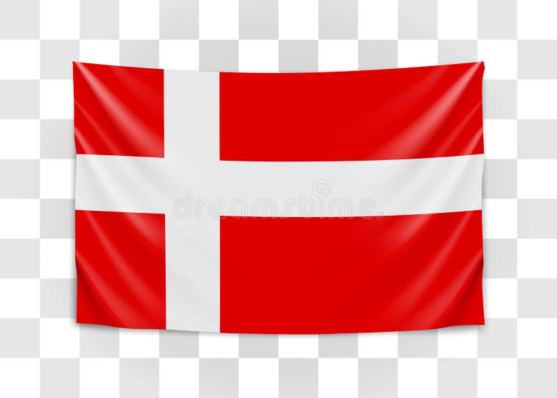 Hanging Flag of Denmark. Kingdom of Denmark. National Flag Concept ...