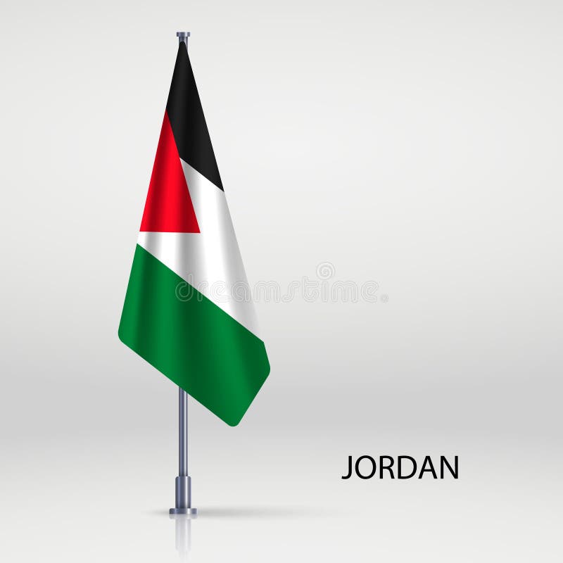 Hanging flag on flagpole stock illustration. Illustration of country