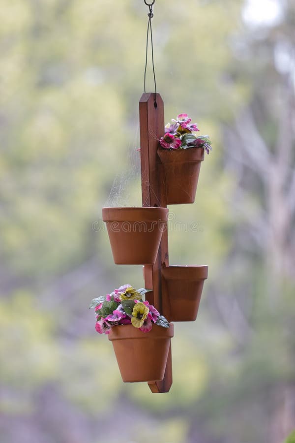 Hanging Flower Pots stock photo. Image of hanging, wire 30608128