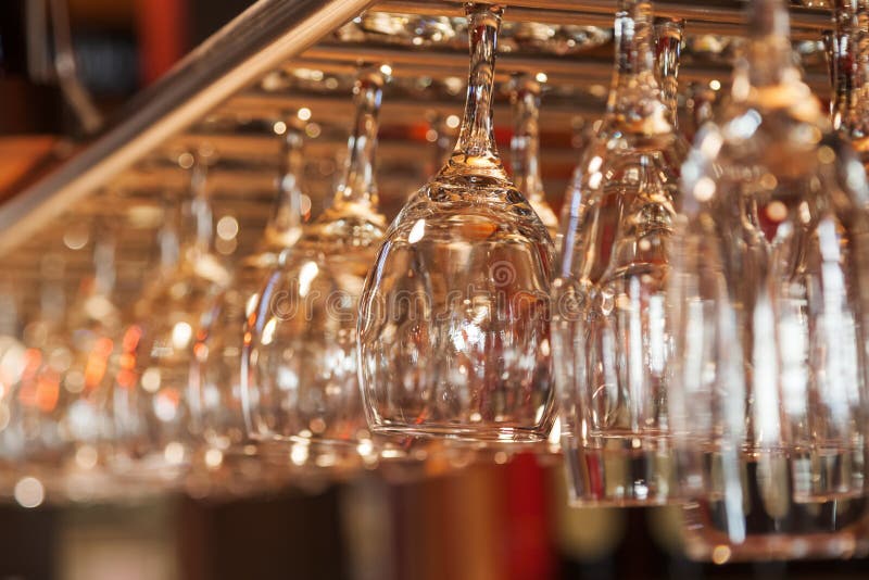 Hanging Bar Glasses stock photo. Image of hanging, wine 565186
