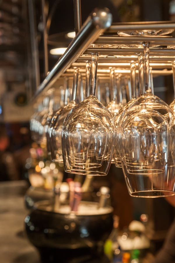 Hanging Bar Glasses stock photo. Image of hanging, wine 565186