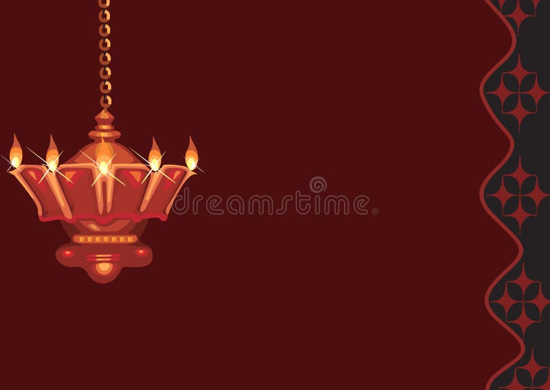 Hanging golden divine lamp