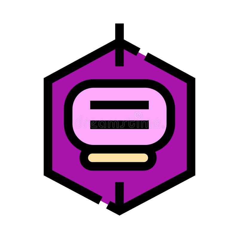 Hanging hexagon icon displaying an illuminating light symbol vector illustration