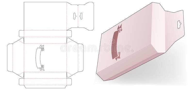 Cardboard Hexagonal Box and Lid Die Cut Template Stock Vector Regarding Card Box Template Generator