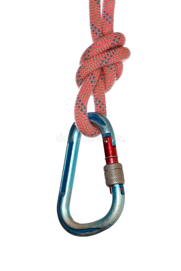 Hook and red rope stock photo. Image of isolated, cord 156690622