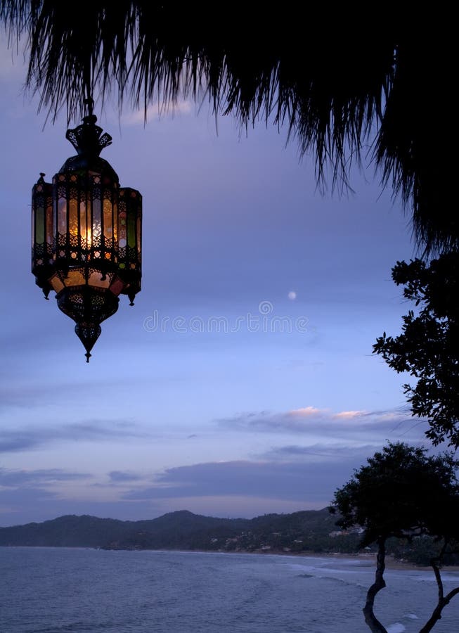 Hanging lamp in tropics