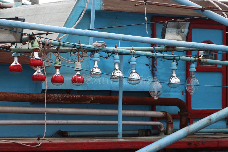 Squid Fishing Boat Light Bulb Stock Photos Free & RoyaltyFree Stock