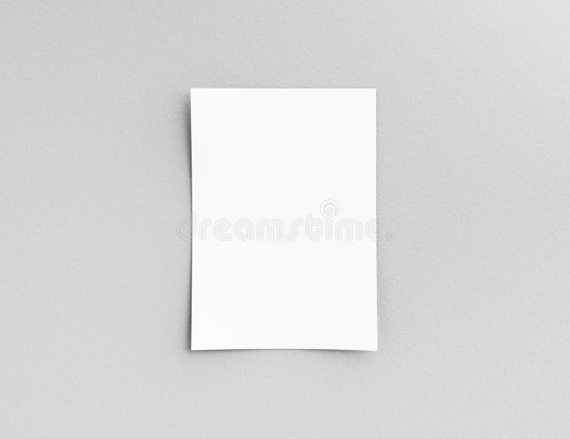 Hanging paper or pasteboard on a white wall for Information, display or schedule. 3D Illustration. vector illustration Hanging paper or pasteboard on a white wall for Information, display or schedule. 3D Illustration. vector illustration