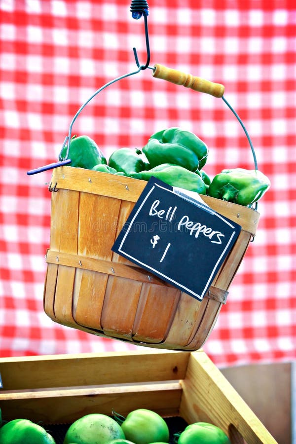 Hanging Pepper Basket stock photo. Image of bell, hanging 21192398