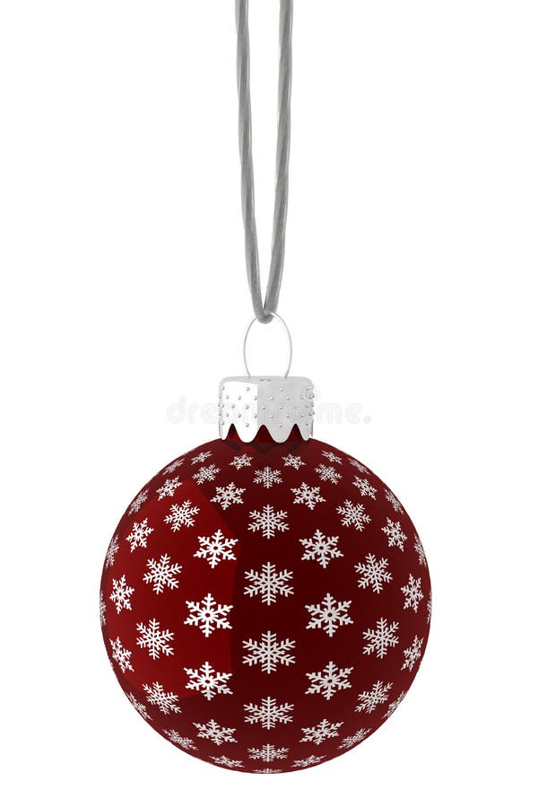 Hanging Red and Silver Snowflake Ornament