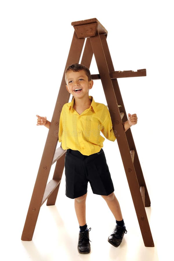 Hanging Round a Ladder stock photo. Image of smiling 20012272
