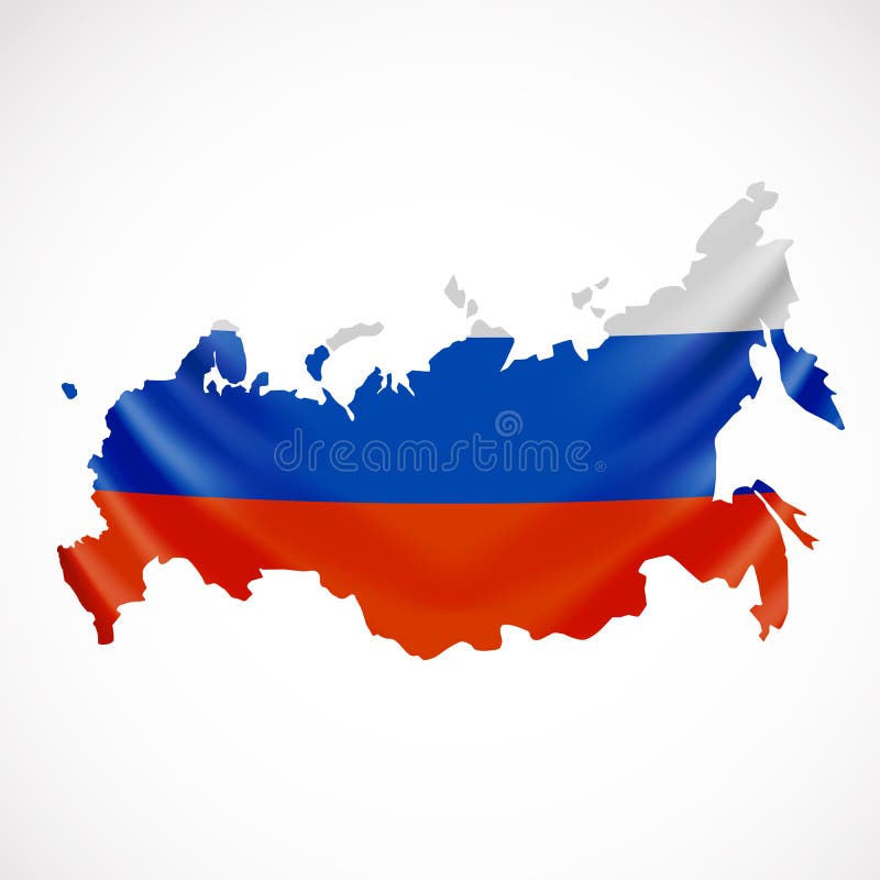 Russia flag. National realistic flag of Russian Federation