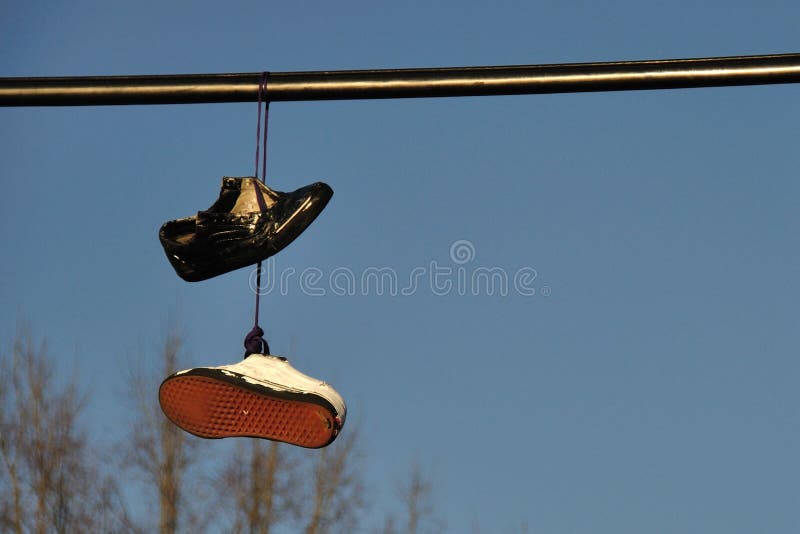 Hanging shoes