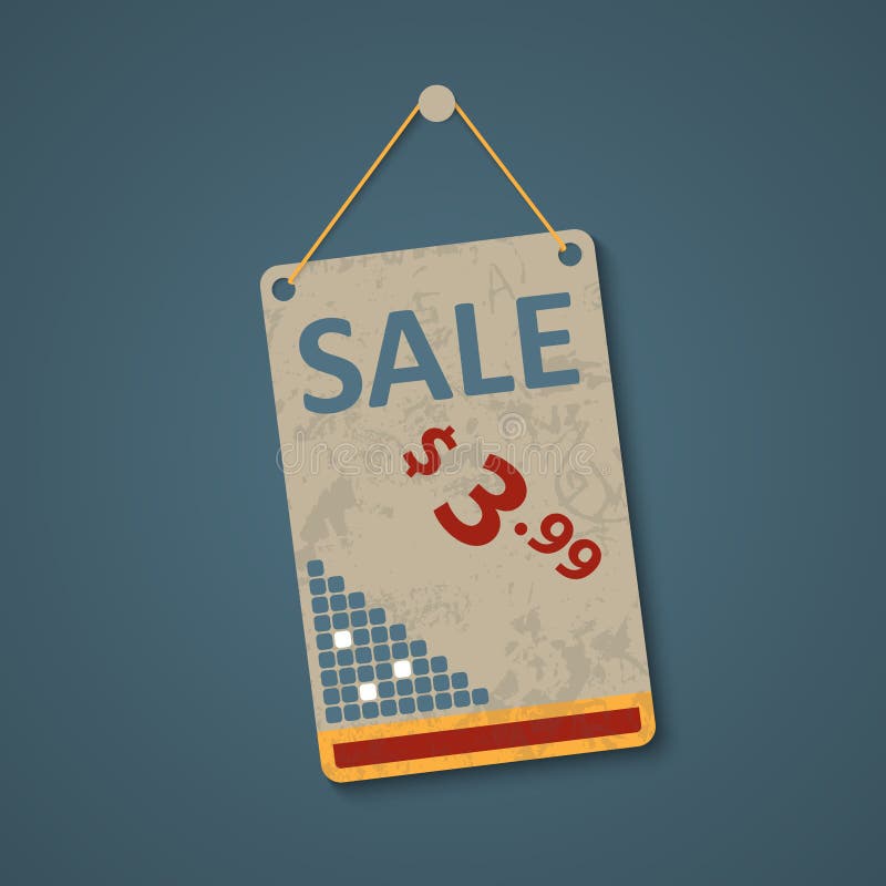 Red Hanging Pricing Tags or Labels with White Stock Vector