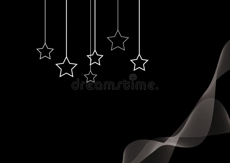 Hanging Stars On The Black Wallpaper Stock Vector Illustration Of Background Wallpaper