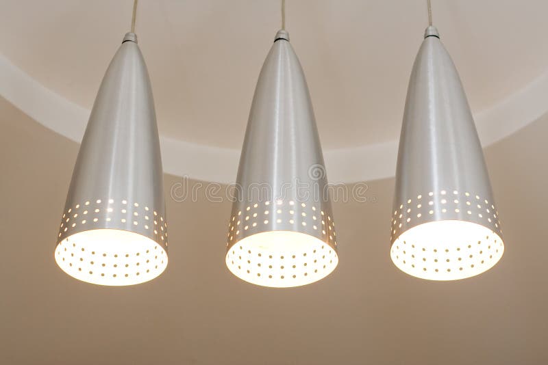 Hanging steel lamps