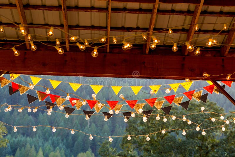 Hanging Strands of Lights stock image. Image of wedding - 35627501