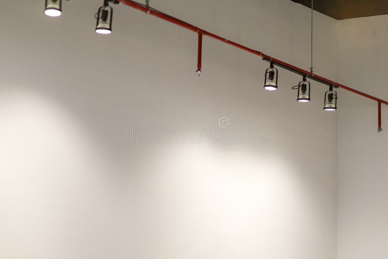 Hanging Studio Lights in the White Room, the Light Shone Stock Photo ...