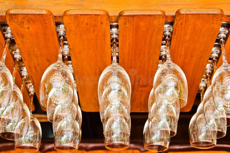 Hanging wine glasses stock image. Image of beverage, dinner 26289095