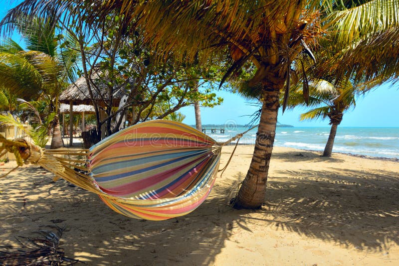 Hangmat in de wind royalty-vrije stock afbeelding