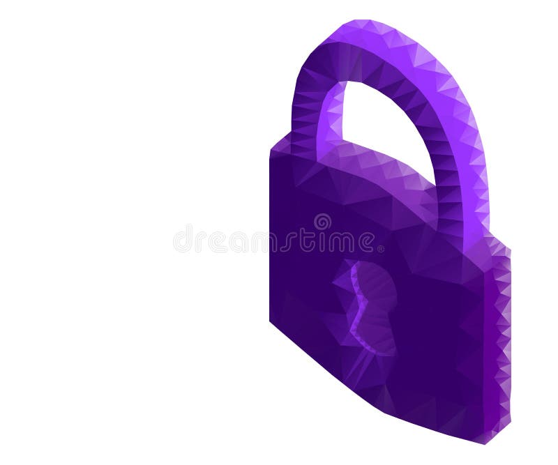 Hangslot, 3D slot, veelhoek stock illustratie Hangslot, 3D slot, veelhoek stock illustratie