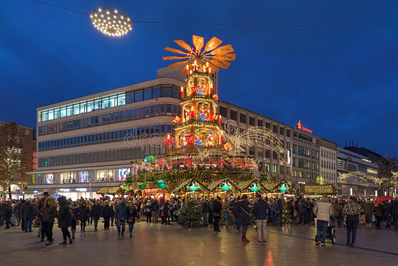 Giant sized Christmas Pyramid at Kropcke Square of Hannover, Germany