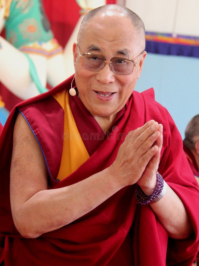 His Holiness the XIV Dalai Lama Tenzin Gyatso photographed in Pomaia (Pisa, Italy) during the conference Lama Tsong Khapa Institute. His Holiness the XIV Dalai Lama Tenzin Gyatso photographed in Pomaia (Pisa, Italy) during the conference Lama Tsong Khapa Institute