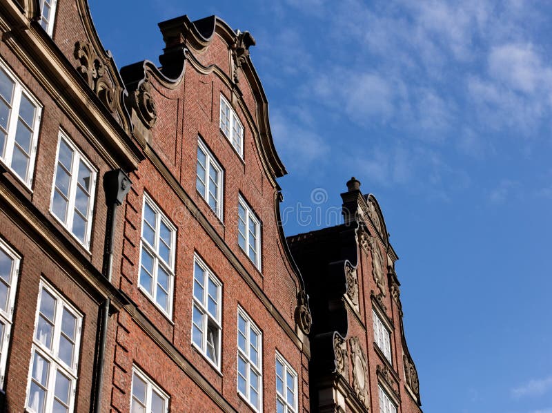 Hanseatic Trader Houses in Hamburg Left royalty free stock photo
