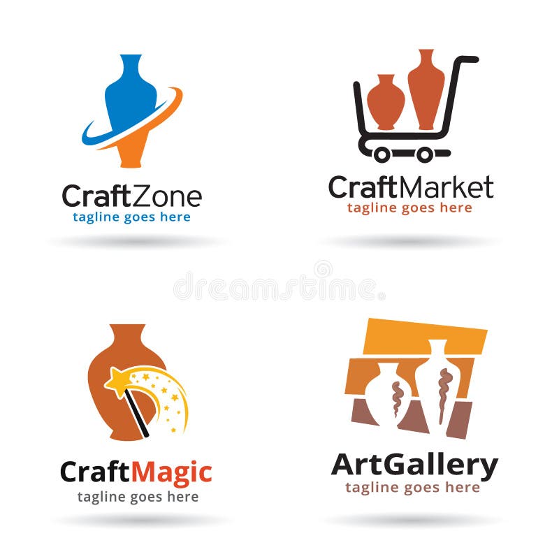 Hantverk Logo Template Design Vector stock illustrationer