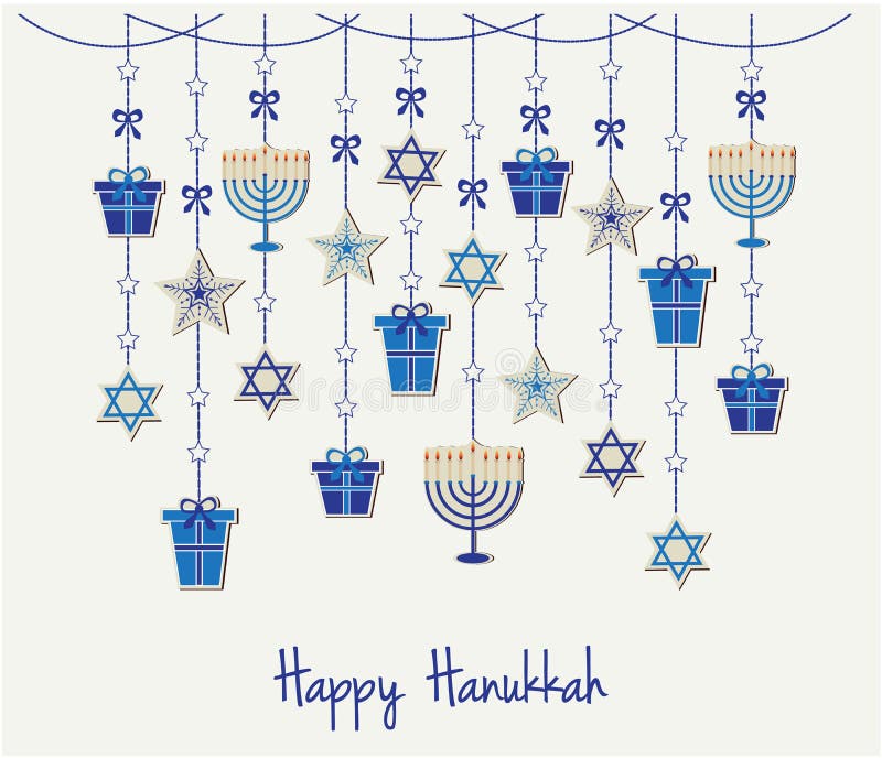 Happy Hanukkah greeting card or background. vector illustration.