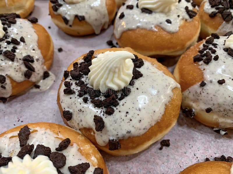 Hanukkah Donuts on the Counter of a Candy Store Stock Image Image of glaze, closeup 236054749