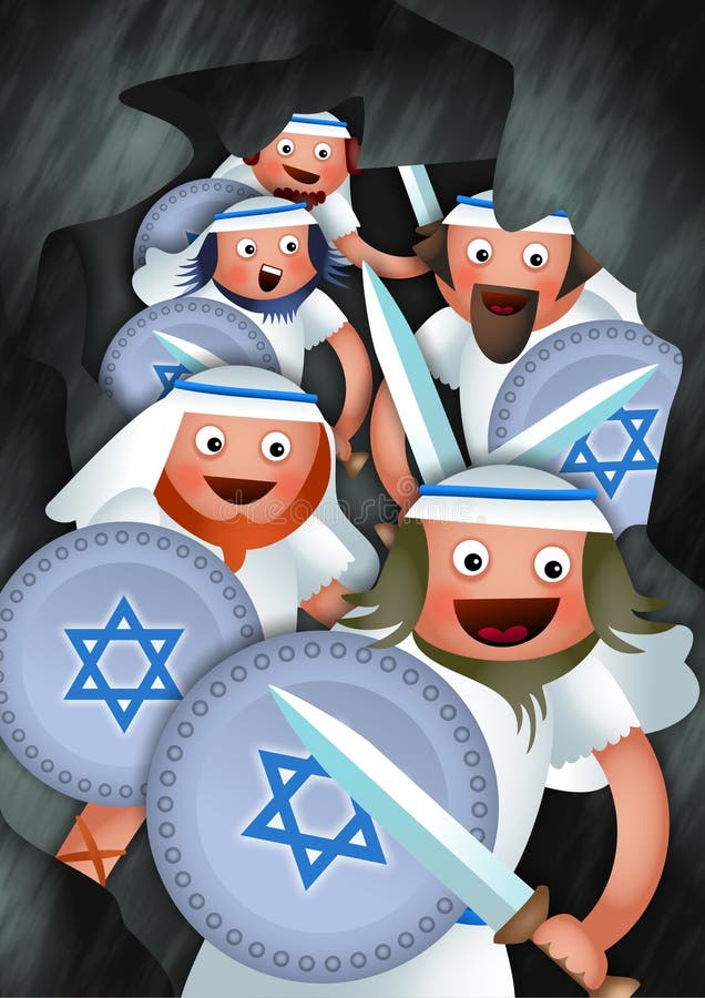Crianças no Hanukkah ilustração do vetor. Ilustração de