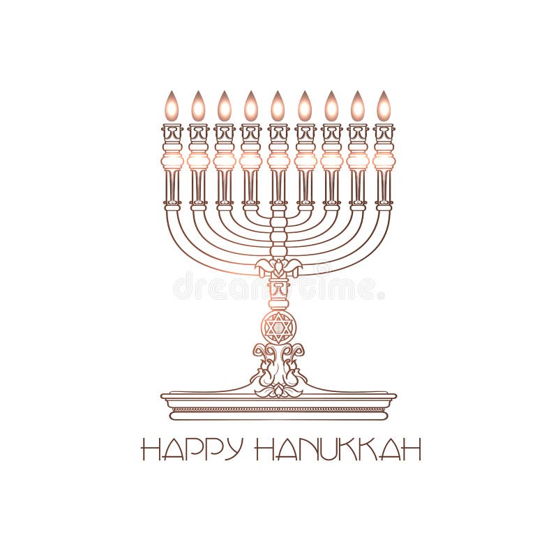 Hanukkah felice Menorah dettagliato vettore isolato su bianco royalty illustrazione gratis Hanukkah felice Menorah dettagliato vettore isolato su bianco royalty illustrazione gratis