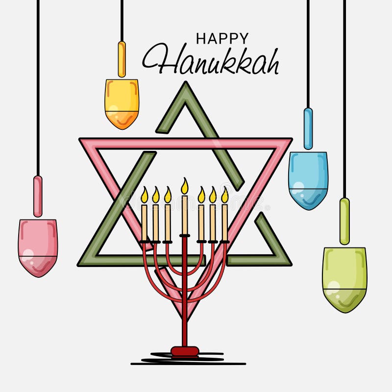 Feriado Judaico Do Hanukkah Feliz Ilustração Stock