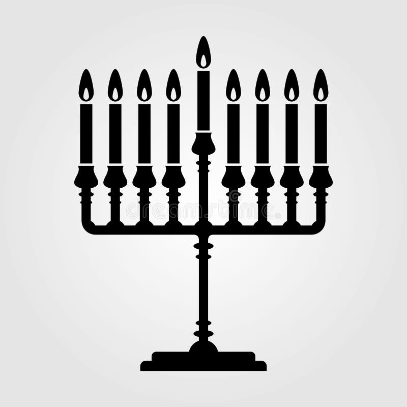 conjunto de ícones de Hanukkah, candelabro de Hanukkiah