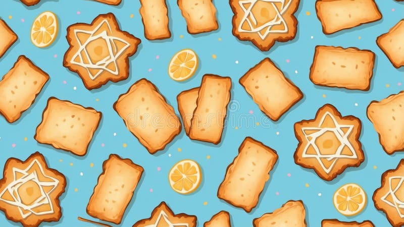 Hanukkah ukrywa płynny wzór na pastelu kolor ai wygenerowany royalty ilustracja