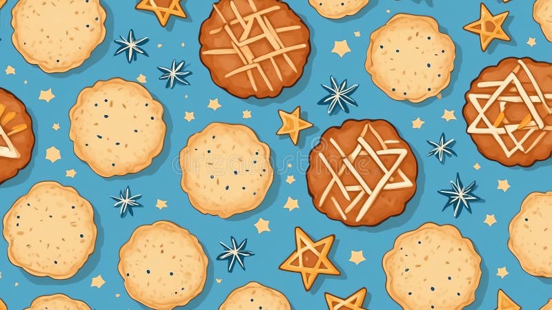 Hanukkah ukrywa płynny wzór na pastelu kolor ai wygenerowany ilustracja wektor
