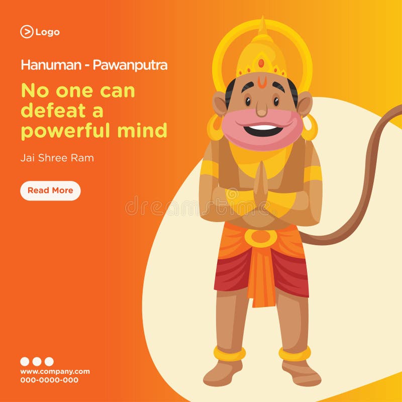 Lord Hanuman the Pawanputra Banner Design Stock Vector - Illustration of  orange, mythology: 221291453