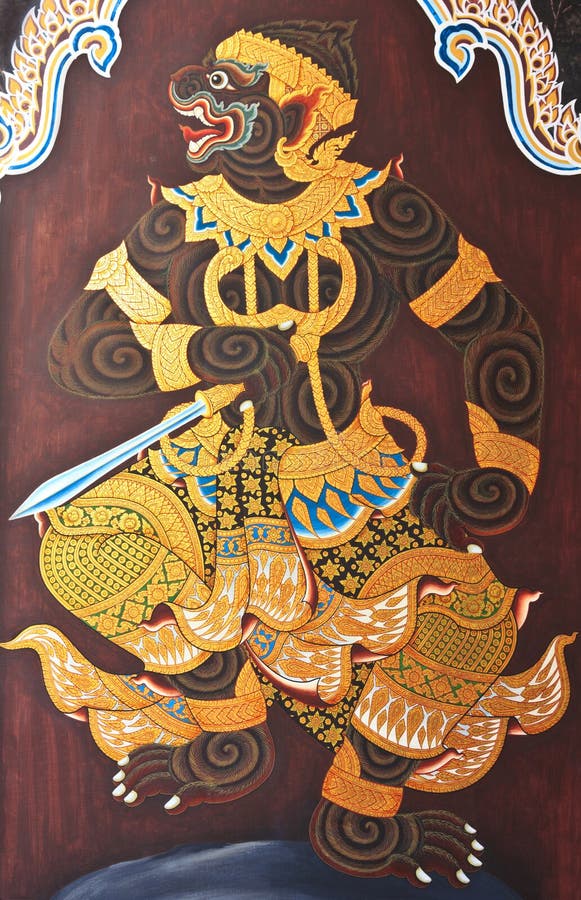 4+ Thai mural painting wall hanuman Free Stock Photos StockFreeImages