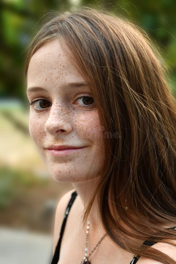 Happily Laughing Teenage Girl With A Lot Of Freckles Stock Image Image Of Calm Kindly 254123027