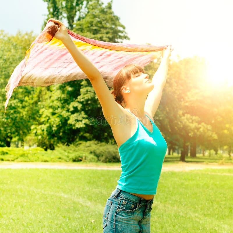 Happiness girl enjoment nature royalty free stock photo Happiness girl enjoment nature royalty free stock photo