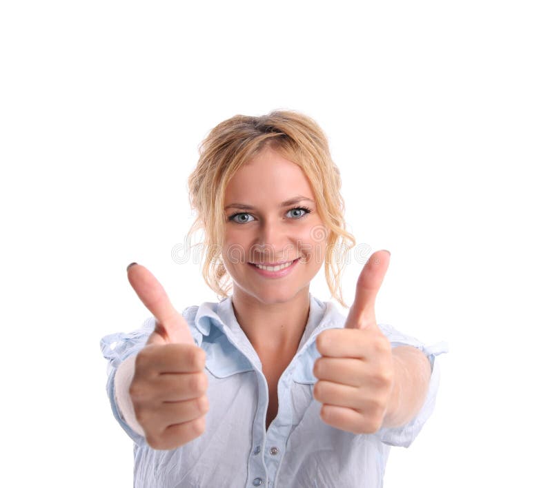 Happiness girl shows OK 2 royalty free stock image Happiness girl shows OK 2 royalty free stock image