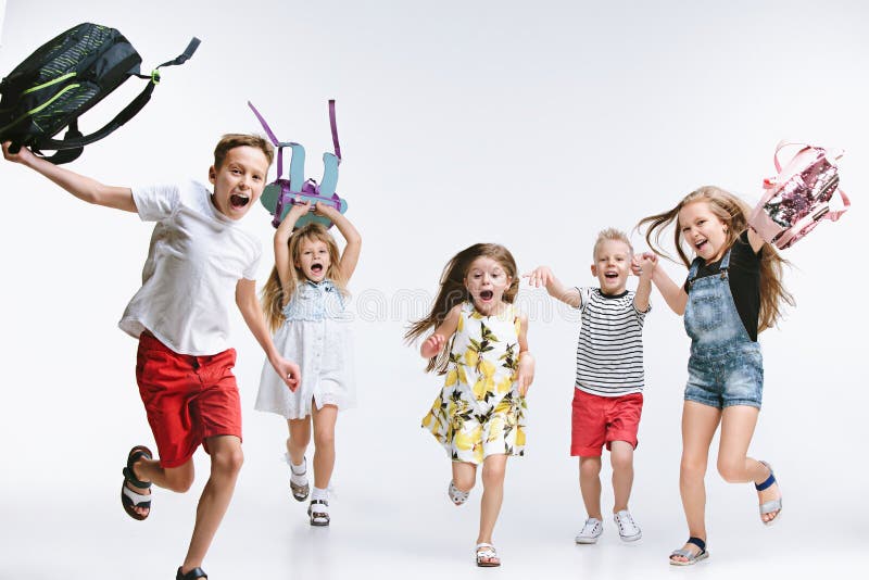 Happiness group of cute and adorable students are back to school royalty free stock images Happiness group of cute and adorable students are back to school royalty free stock images
